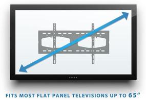 img 2 attached to 📺 Highly-Compatible 32-55 Inch TV Wall Mount Bracket for Samsung, Sony, Vizio, LG, Sharp TVs - Ultra-Slim Design with VESA 600x400mm Support, Black