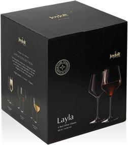 img 2 attached to JoyJolt Layla Red Wine Glasses - Set of 4 🍷 Italian Crystal Glasses, 17 oz Clear Stemware – Crafted in Europe