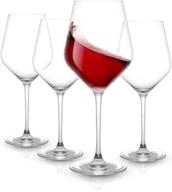 joyjolt layla red wine glasses - set of 4 🍷 italian crystal glasses, 17 oz clear stemware – crafted in europe logo