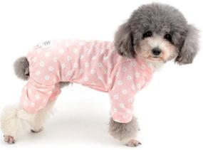 img 4 attached to Zunea Small Dog Daisy Jumpsuit Pajamas - Cute Cotton Overalls PJs for Puppy Girls - Sleepwear Shirt with Pants - Pet Doggie and Cat Four-Legged Pyjamas for All Seasons (Please Verify Chest and Back Measurements)