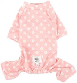 img 2 attached to Zunea Small Dog Daisy Jumpsuit Pajamas - Cute Cotton Overalls PJs for Puppy Girls - Sleepwear Shirt with Pants - Pet Doggie and Cat Four-Legged Pyjamas for All Seasons (Please Verify Chest and Back Measurements)