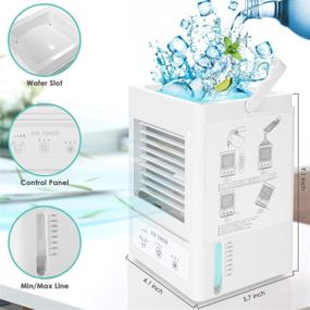 img 1 attached to 🌀 Portable Air Conditioner: 700 ML Water Tank, 5000mAh Battery, 120° Oscillation - Ideal for Office, Dorm, Bedroom & Outdoors
