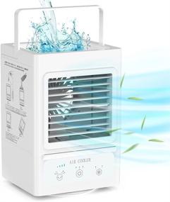 img 4 attached to 🌀 Portable Air Conditioner: 700 ML Water Tank, 5000mAh Battery, 120° Oscillation - Ideal for Office, Dorm, Bedroom & Outdoors