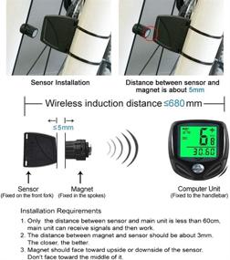 img 2 attached to 🚴 DINOKA Waterproof Wireless Bicycle Bike Computer with Speedometer, Odometer, and LCD Backlight Display – Multi-Function Cycling Companion