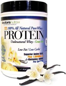 img 4 attached to 🌱 Pure 100% Grass-Fed Whey Protein - Undenatured, Low Carb, Low Fat, Rich Vanilla Flavor, No Artificial Ingredients - Ultrafiltered with 1000mg L-Glutamine