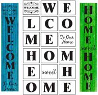 🏡 18-pack vertical welcome and home sign stencil templates - create stunning wood signs with ease, reusable letter stencils for diy welcome home sign making logo