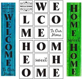 img 4 attached to 🏡 18-Pack Vertical Welcome and Home Sign Stencil Templates - Create Stunning Wood Signs with Ease, Reusable Letter Stencils for DIY Welcome Home Sign Making