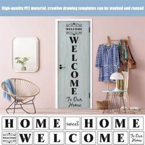 img 1 attached to 🏡 18-Pack Vertical Welcome and Home Sign Stencil Templates - Create Stunning Wood Signs with Ease, Reusable Letter Stencils for DIY Welcome Home Sign Making