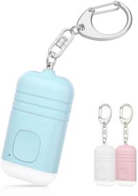 img 4 attached to 🔑 130DB Personal Safety Keychain for Women, Kids & Elderly - USB Rechargeable LED Flashlight - Blue