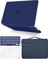 💻 kecc laptop case compatible with macbook air 13" + keyboard cover, sleeve bag, and screen protector bundle - matte navy hard shell case a1466/a1369 logo