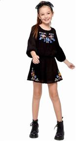 img 1 attached to 🌸 Girls' Long Sleeve Woven Floral Print Romper, Size 7-16 by Truly Me