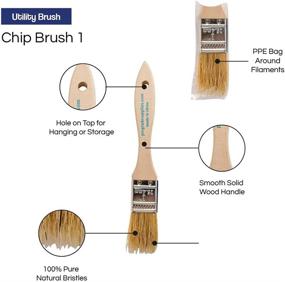 img 2 attached to 🖌️ High-Quality - Chip Paint Brushes - Set of 12, 1 Inch Chip Paint Brush