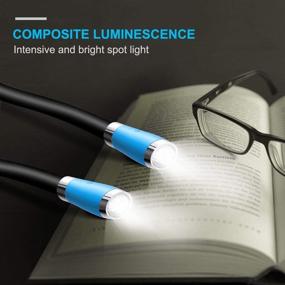 img 2 attached to 📚 TSINGREE LED Neck Book Light: USB Rechargeable, Hands-Free, 4 Super Bright LEDs, 3 Adjustable Brightness, Ideal for Bedtime Reading, Knitting, Walking, Jogging, Mending at Night (Blue)