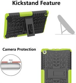 img 2 attached to Maomi Kindle Fire 7 Case 2019/2017 - Heavy Duty Cover with Kickstand, 9th/7th Generation (Green)