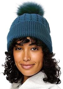 img 3 attached to Womens Winter Satin Lined Cuffed Beanie Detachable