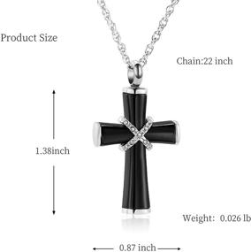 img 3 attached to 🔥 shajwo Cremation Jewelry Cross Urn Necklaces for Ashes: A Timeless Memorial Keepsake for Women and Men