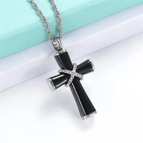 img 2 attached to 🔥 shajwo Cremation Jewelry Cross Urn Necklaces for Ashes: A Timeless Memorial Keepsake for Women and Men