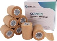 🏥 medical tape: self-adhesive wrap cohesive bandages for ankle sprains, swelling & sports injuries - 6 count, 3"x5 yards, flexible breathable non-woven rolls логотип