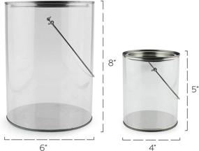 img 1 attached to 🎨 Clear Plastic Paint Cans - Gallon and Quart Combo Pack (Set of 2); Ideal for Arts & Crafts, Decorative & Party Use; Not Suitable for Liquids or Heavy Objects