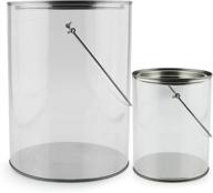 🎨 clear plastic paint cans - gallon and quart combo pack (set of 2); ideal for arts & crafts, decorative & party use; not suitable for liquids or heavy objects logo