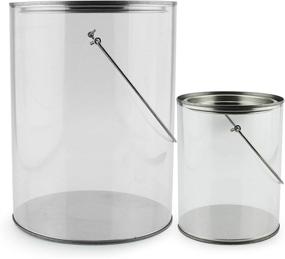 img 4 attached to 🎨 Clear Plastic Paint Cans - Gallon and Quart Combo Pack (Set of 2); Ideal for Arts & Crafts, Decorative & Party Use; Not Suitable for Liquids or Heavy Objects