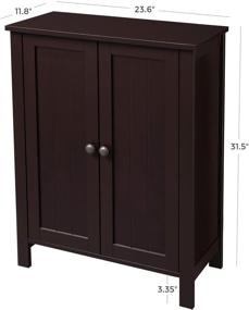 img 3 attached to 🚪 VASAGLE Brown Bathroom Floor Storage Cabinet - Double Door Design with Adjustable Shelf, BCB60BR