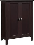 🚪 vasagle brown bathroom floor storage cabinet - double door design with adjustable shelf, bcb60br logo