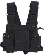 🎒 goodqbuy universal radio harness chest rig bag pocket pack holster vest for two way radio (rescue essentials): the perfect gear for emergency communication! logo