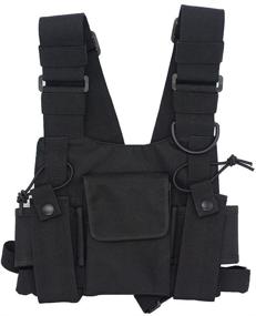 img 4 attached to 🎒 GoodQbuy Universal Radio Harness Chest Rig Bag Pocket Pack Holster Vest for Two Way Radio (Rescue Essentials): The Perfect Gear for Emergency Communication!