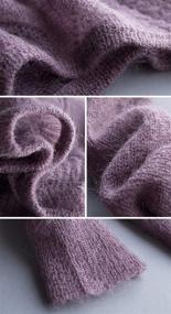 img 2 attached to 🧶 6 Balls Angora Mohair Wool Yarn - Soft Fingering Baby Mohair Cashmere Hand Crochet Yarn 300g (Misty Purple) - Perfect for Knitting DIY Projects!