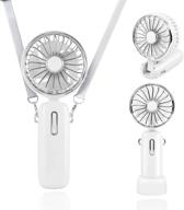 rechargeable handheld fan with three speeds - portable personal fan for travel & outdoors, battery operated, ideal for summer (white) логотип