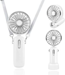 img 4 attached to Rechargeable Handheld Fan with Three Speeds - Portable Personal Fan for Travel & Outdoors, Battery Operated, Ideal for Summer (White)