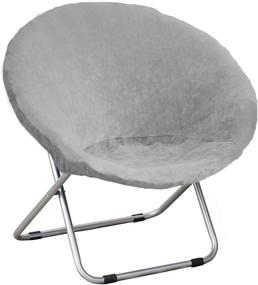 img 4 attached to 🪑 High Stretch Velvet-Light Gray Saucer Chair Slipcover - V-TIMMIX Velvet Moon Chair Cover with Soft Anti-Slip Technology