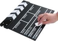 🎬 enhance your filmmaking experience with the hollywood clapper board wooden film movie clapboard accessory - 12"x11" + white erasable pen as gift! logo