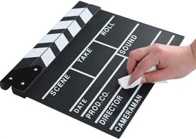 img 3 attached to 🎬 Enhance Your Filmmaking Experience with the Hollywood Clapper Board Wooden Film Movie Clapboard Accessory - 12"x11" + White Erasable Pen as Gift!