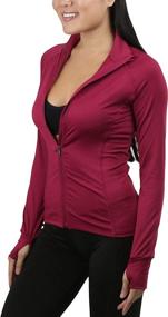 img 2 attached to ToBeInStyle Womens Color Zip Up Jacket Sports & Fitness and Team Sports