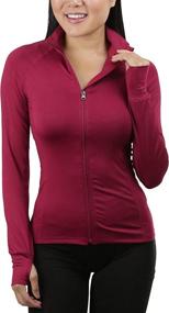 img 4 attached to ToBeInStyle Womens Color Zip Up Jacket Sports & Fitness and Team Sports