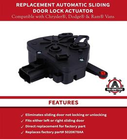 img 3 attached to 🔒 Premium Replacement Rear Sliding Door Lock Actuator - Fits Chrysler & Dodge (Town & Country, Grand Caravan) - Replaces OEM 5020678AA, 4717960AA, 68030378AF