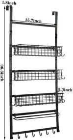 img 3 attached to 🗂️ Organization made easy: X-cosrack 3 Tier Spice Rack Organizer with Hooks and Napkin Holder - Ideal for Pantry, Closet, Kitchen, and Bathroom Display Shelves