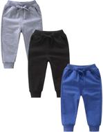 👧 t.h.l.s toddler boys girls sweatpants: cotton active jogger pants with pockets 1-7t, 3-pack - comfort and style for your little ones! logo