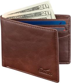 img 4 attached to 👜 Genuine Leather Bifold Wallet with RFID Blocking - Stylish Design