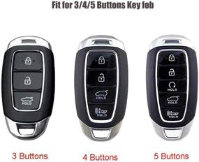 img 3 attached to Horande Remote Holder Skin Protector Soft TPU Key Fob Cover Fit For 2019 2020 2021 Hyundai Santa Fe Palisade Kona Elantra GT Veloster Key Fob (Silver)