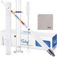 🍷 accurate triple scale hydrometer and glass test jar kit for wine, beer, mead & cider testing - measure abv, brix, and gravity logo