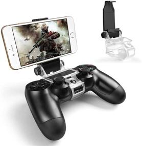 img 4 attached to Convenient PS4 Controller Phone Holder with 180 Degree Rotation for Ultimate Gaming Experience - Compatible with Sony Playstation 4, PS4 Slim, PS4 Pro, Android S10 S10+/S20/S20+5G Note 10 9 8 LG HTC Moto LG - Includes OTG Cable - Fits Max 6 inch Phones
