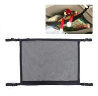 wetdcq car ceiling cargo net pocket: adjustable interior mesh bag for convenient long trip storage logo
