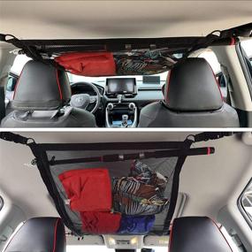 img 1 attached to WETDCQ Car Ceiling Cargo Net Pocket: Adjustable Interior Mesh Bag for Convenient Long Trip Storage