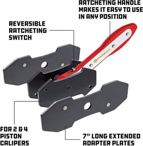 img 3 attached to 🔧 Enhance Brake Caliper Maintenance with Powerbuilt Ratcheting Piston Spreader Press Tool - 647861