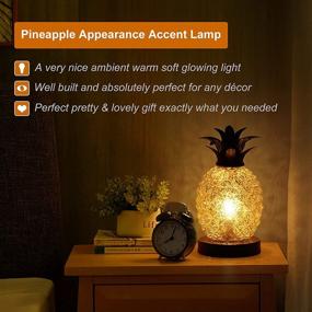 img 3 attached to Cute Golden Mercury Glass Pineapple Table Lamp | Countertop Night Light for Bedroom, Living Room, Dresser, Kids Room, Kitchen | Festive Decor & Gift - MJ0001