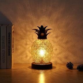 img 2 attached to Cute Golden Mercury Glass Pineapple Table Lamp | Countertop Night Light for Bedroom, Living Room, Dresser, Kids Room, Kitchen | Festive Decor & Gift - MJ0001