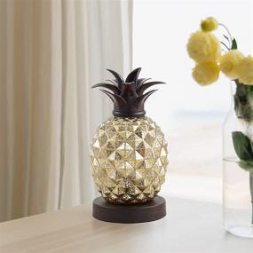 img 1 attached to Cute Golden Mercury Glass Pineapple Table Lamp | Countertop Night Light for Bedroom, Living Room, Dresser, Kids Room, Kitchen | Festive Decor & Gift - MJ0001